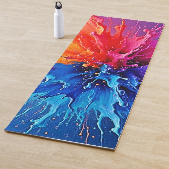 Dynamic Paint Splash Abstract Yoga Mat (In Situ)