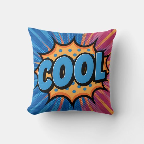 Dynamic Pop Art Cool  Throw Pillow