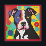 Dynamic Pop Art Pit Bull Dog<br><div class="desc">Dynamic Pop Art Pit Bull Dog Embrace the dynamic energy of the Pit Bull with this vibrant pop art design. Perfect for those who appreciate bold and lively artwork. Tags: dynamic pop art dog, vibrant pit bull art, bold canine design, lively dog decor, modern pit bull portrait, colorful dog lover...</div>