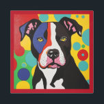 Dynamic Pop Art Pit Bull Dog<br><div class="desc">Dynamic Pop Art Pit Bull Dog Embrace the dynamic energy of the Pit Bull with this vibrant pop art design. Perfect for those who appreciate bold and lively artwork. Tags: dynamic pop art dog, vibrant pit bull art, bold canine design, lively dog decor, modern pit bull portrait, colorful dog lover...</div>