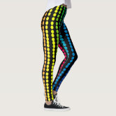 Rainbow of Color on Black Pattern Women's Leggings