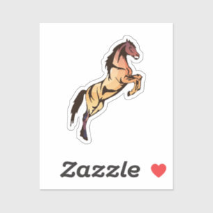 Dynamic Rearing Horse Watercolor Art Sticker