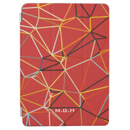Dynamic Red Abstract Geometric Monogram iPad Air Cover