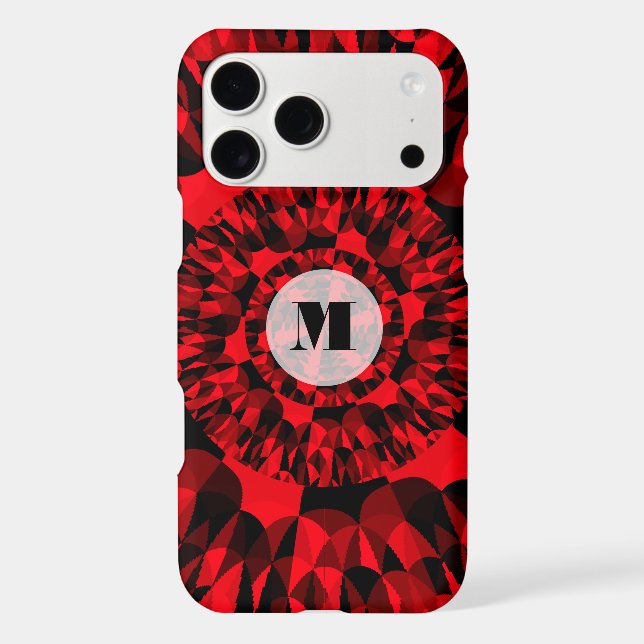 Dynamic Red Black Geometric Energetic Iphone Case (Back)