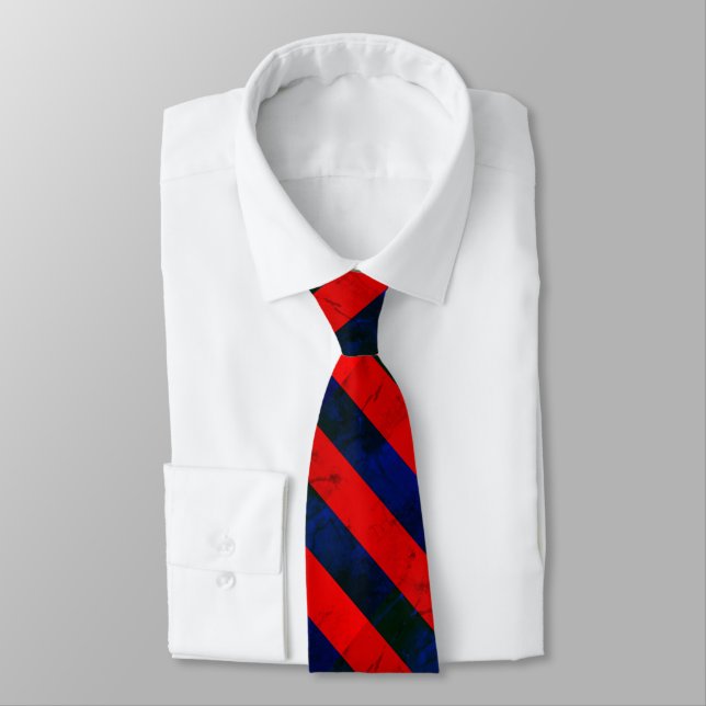 Dynamic Red Blue Striped  Neck Tie (Tied)