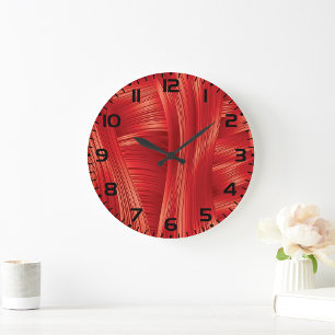 Dynamic Red Muscle Texture Abstract Large Clock