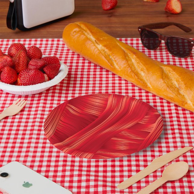 Dynamic Red Muscle Texture Abstract  Paper Plates (Creator Uploaded)