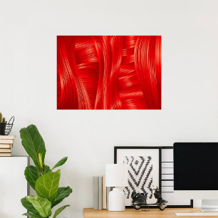 Dynamic Red Muscle Texture Abstract Poster