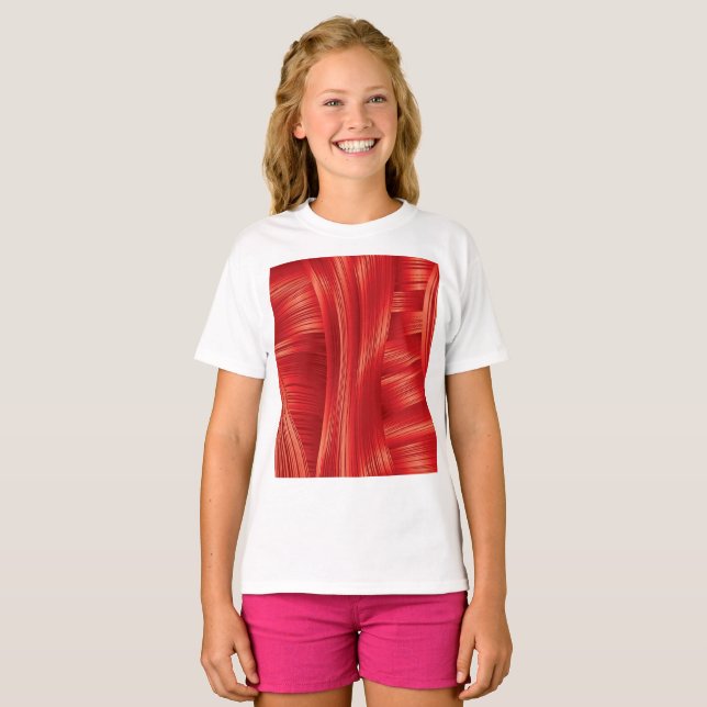 Dynamic Red Muscle Texture Abstract  T-Shirt (Front Full)
