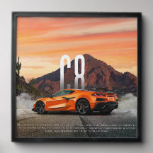 Dynamic Red Sports Car Wall Art for Enthusiasts