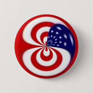 Dynamic Red White and Blue Pinback Button