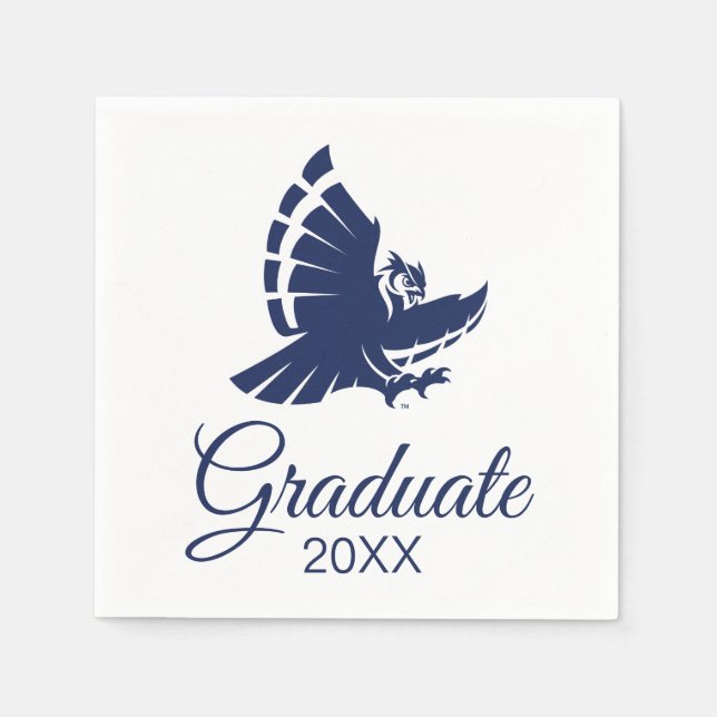 Dynamic Rice University Owl Mascot Napkins (Front)