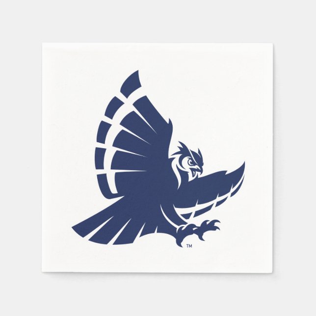 Dynamic Rice University Owl Mascot Napkins (Front)