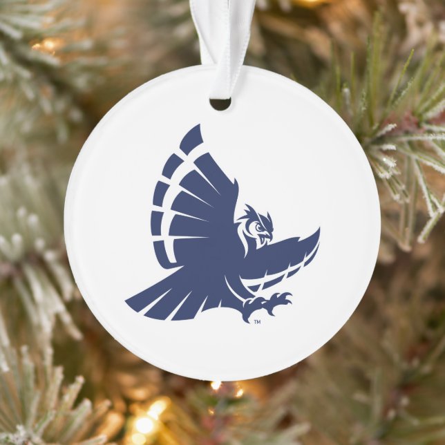 Dynamic Rice University Owl Mascot Ornament (Tree)