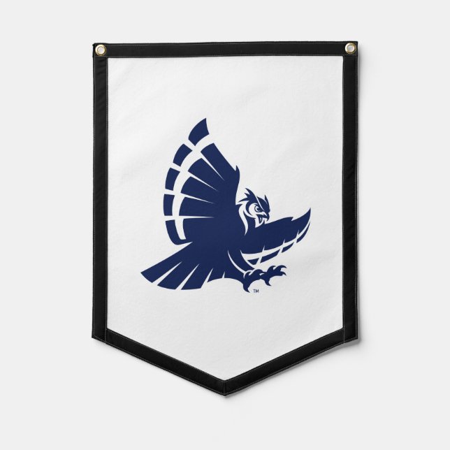 Dynamic Rice University Owl Mascot Pennant (Front)