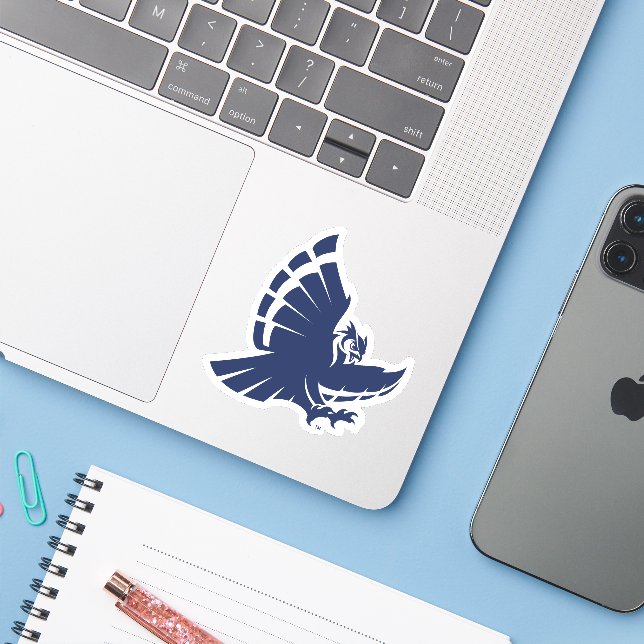 Dynamic Rice University Owl Mascot Sticker (Laptop w/ iPhone)