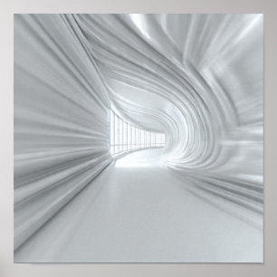 Dynamic Rippling Tunnel Optical Illusion Art Poster