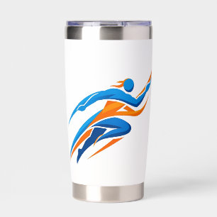 Dynamic Runner Logo Blue Orange Speed Gift Insulated Tumbler