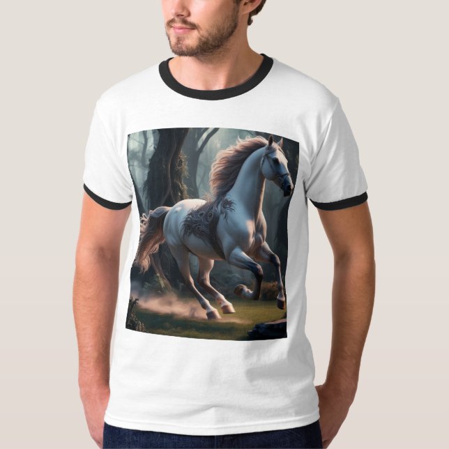 Dynamic Running Horse T-Shirts – Sporty & Stylish (Front)