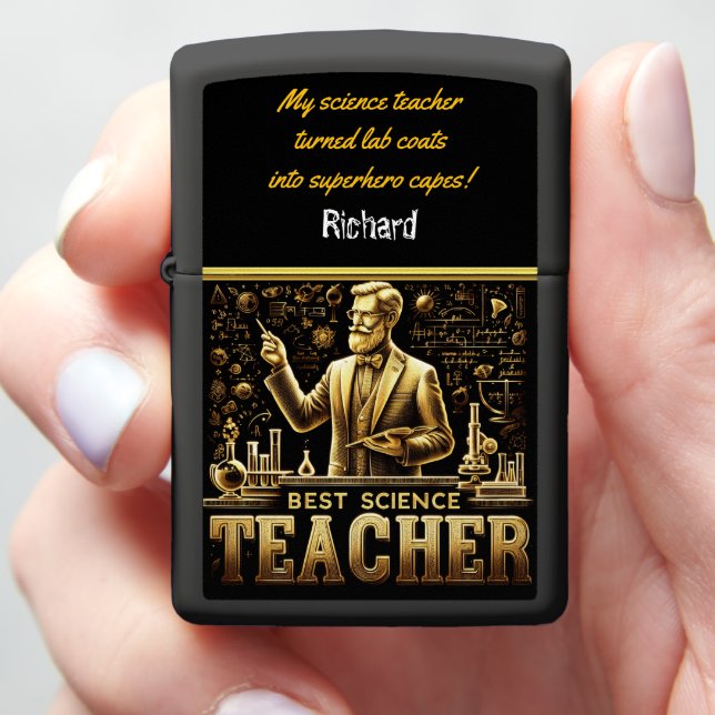 Dynamic Science Teacher Inspires Students Zippo Lighter (In Hand)
