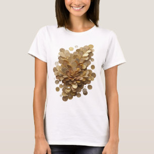Dynamic Silver GOLDEN GLITTERING PETALS T-Shirt