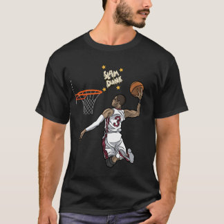 Dynamic Slam Dunk Basketball Design T-Shirt