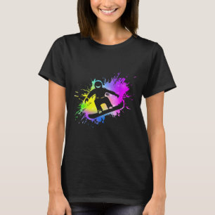Dynamic Snowboarder Abstract Art Winter Sports 3 T-Shirt