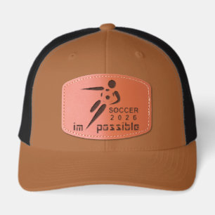 Dynamic Soccer 2026 Silhouette Design Leather Patch Hat