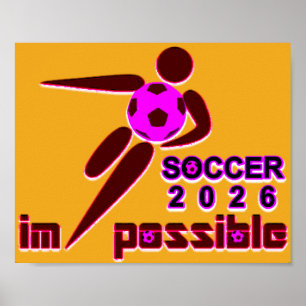 Dynamic Soccer 2026 Silhouette Design Poster
