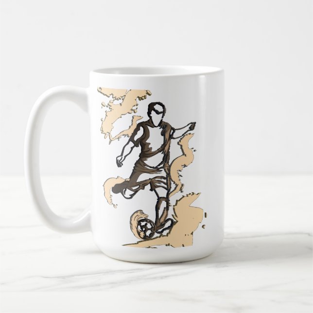Dynamic Soccer Player Coffee Mug (Left)