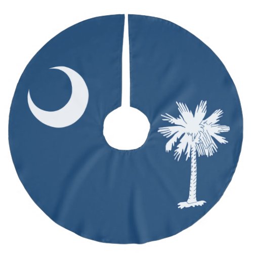 Dynamic South Carolina State Flag Graphic on a Brushed Polyester Tree Skirt