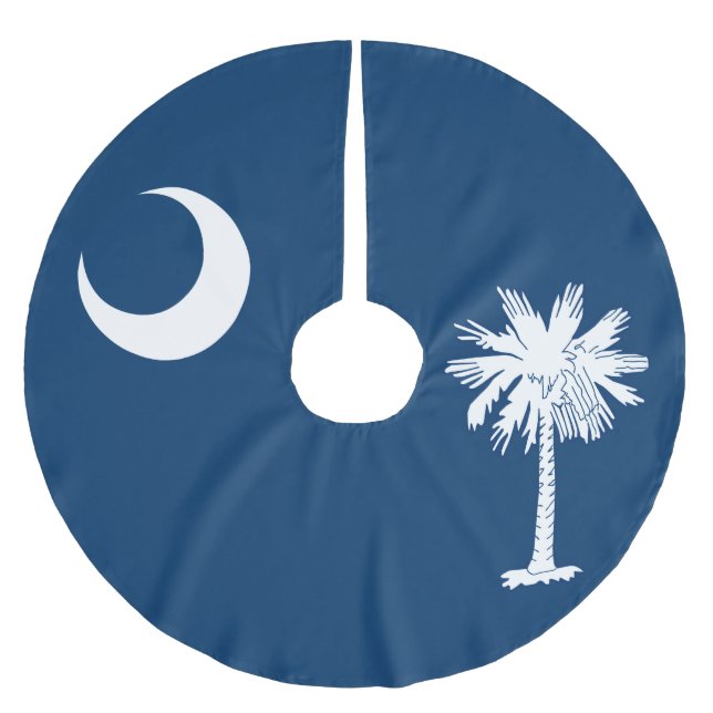 Dynamic South Carolina State Flag Graphic on a Brushed Polyester Tree Skirt (Front)