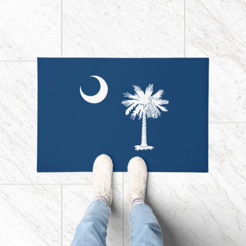 Dynamic South Carolina State Flag Graphic on a Doormat