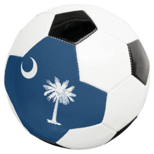 Dynamic South Carolina State Flag Graphic on a Soccer Ball