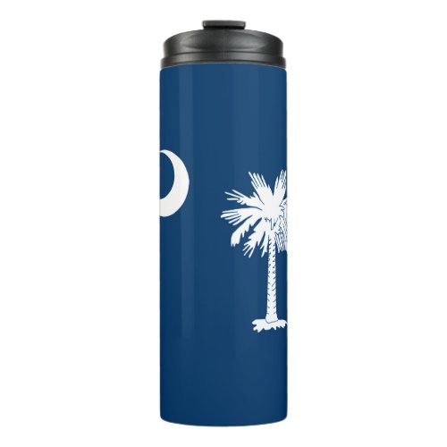 Dynamic South Carolina State Flag Graphic on a Thermal Tumbler