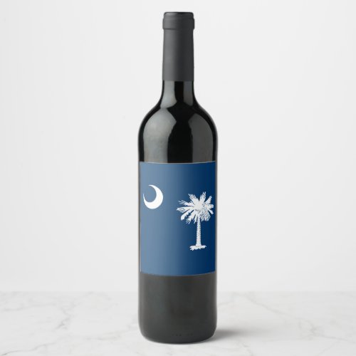 Dynamic South Carolina State Flag Graphic on a Wine Label