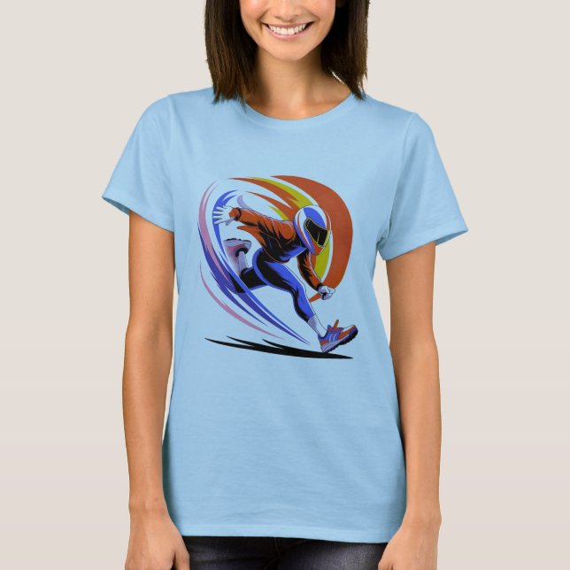 Dynamic Speed Runner - Futuristic Action Graphic A T-Shirt (Front)