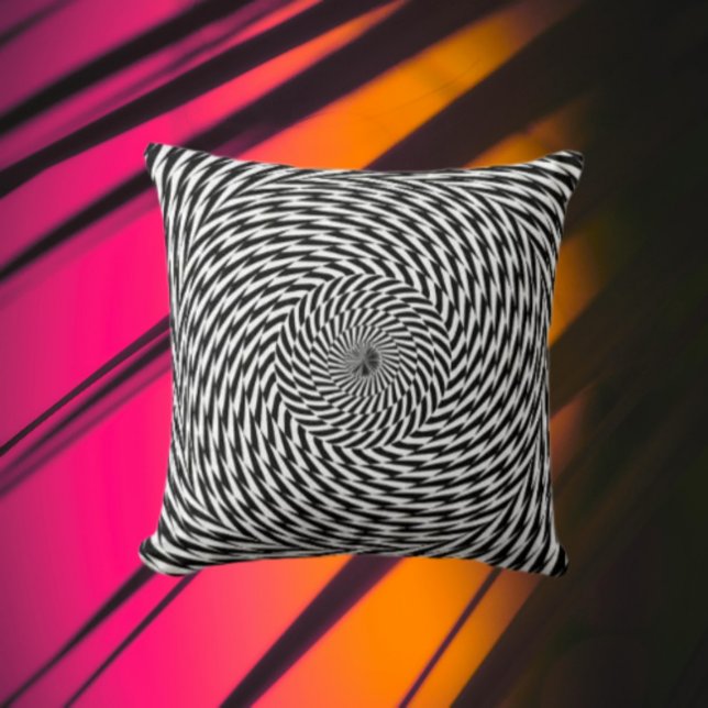 Dynamic Spiral Illusion Throw Pillow (Creator Uploaded)