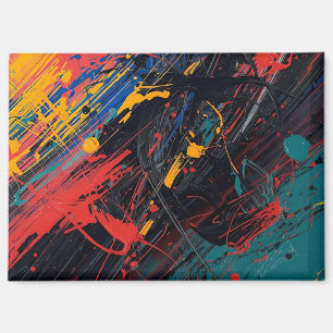 Dynamic Splatter – Modern Abstract Expressionist W Magnet