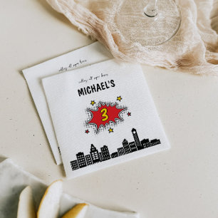 Dynamic Superhero 3rd Birthday Napkins
