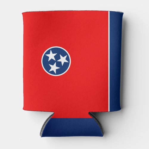 Dynamic Tennessee State Flag Graphic on a Can Cooler