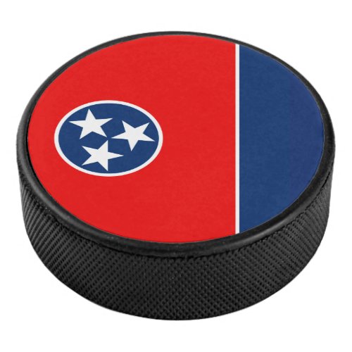 Dynamic Tennessee State Flag Graphic on a Hockey Puck