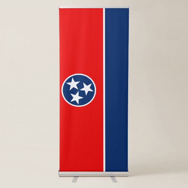 Dynamic Tennessee State Flag Graphic on a Retractable Banner (Front)