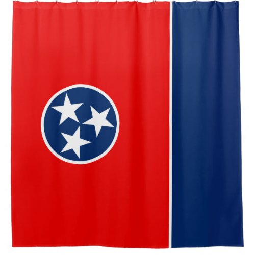 Dynamic Tennessee State Flag Graphic on a Shower Curtain