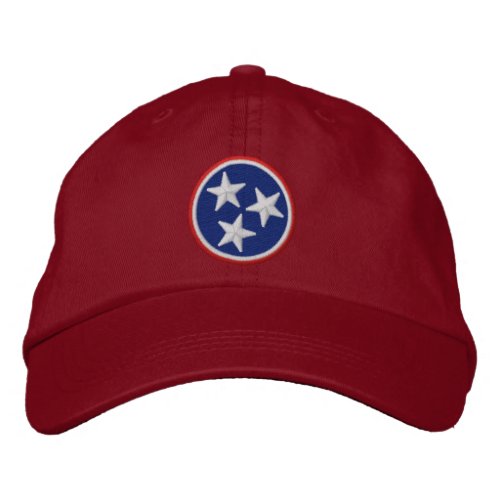 Dynamic Tennessee State Flag Graphic on Embroidered Baseball Cap