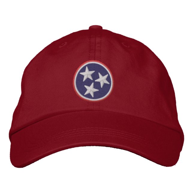 Dynamic Tennessee State Flag Graphic on Embroidered Baseball Cap (Front)