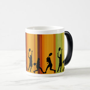 Dynamic Tennis Players Silhouette Color Morph Mug
