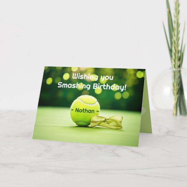 🎾Dynamic Tennis Wishes: A Smashing Birthday Card (Front)