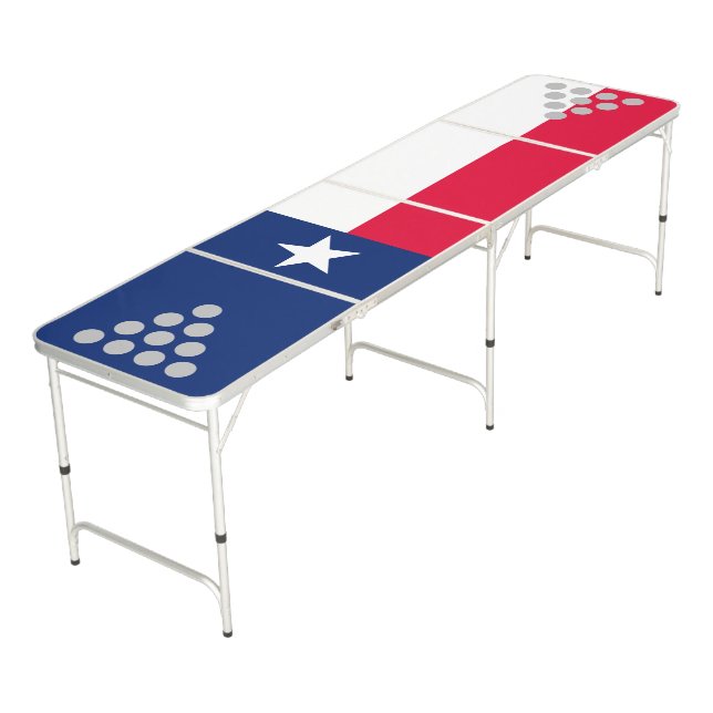 Dynamic Texas State Flag Graphic on a Beer Pong Table (Angled)