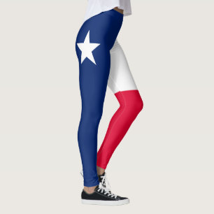 Dynamic Texas State Flag Graphic on a Leggings